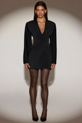 Single-Breasted Blazer Mini Dress in Black