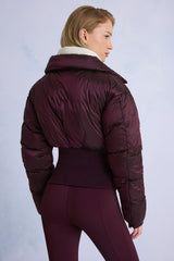 Waterproof Layered Ski Jacket in Burgundy