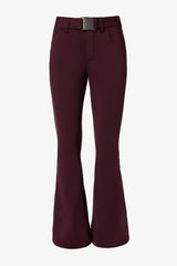 Waterproof Belted Ski Salopettes in Burgundy