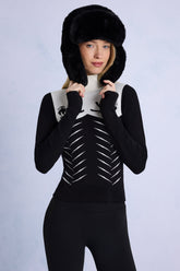 Faux-Fur Trapper Hat in Black