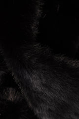 Faux Fur Tie-Up Sleeves in Black