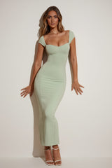 Sweetheart Neckline Maxi Dress in Sage Green