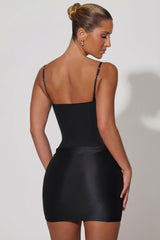 Draped Corset Mini Dress in Black