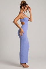 Embellished Cowl Neck Maxi Dress in Powder Blue