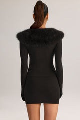 Knit Mid-Rise Mini Skirt in Black