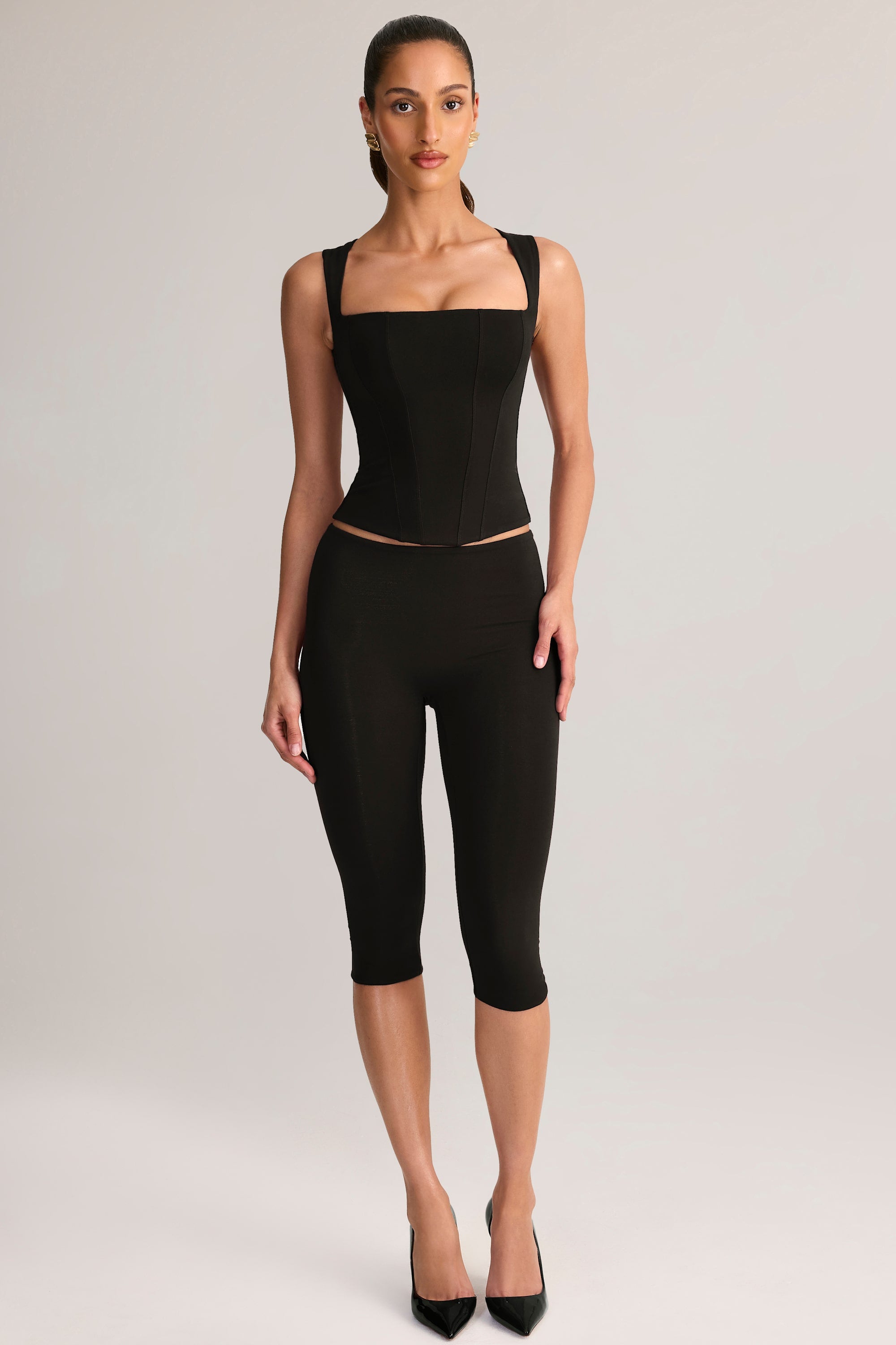 Modal Square-Neck Top in Black