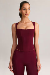 Modal Square-Neck Top in Wine