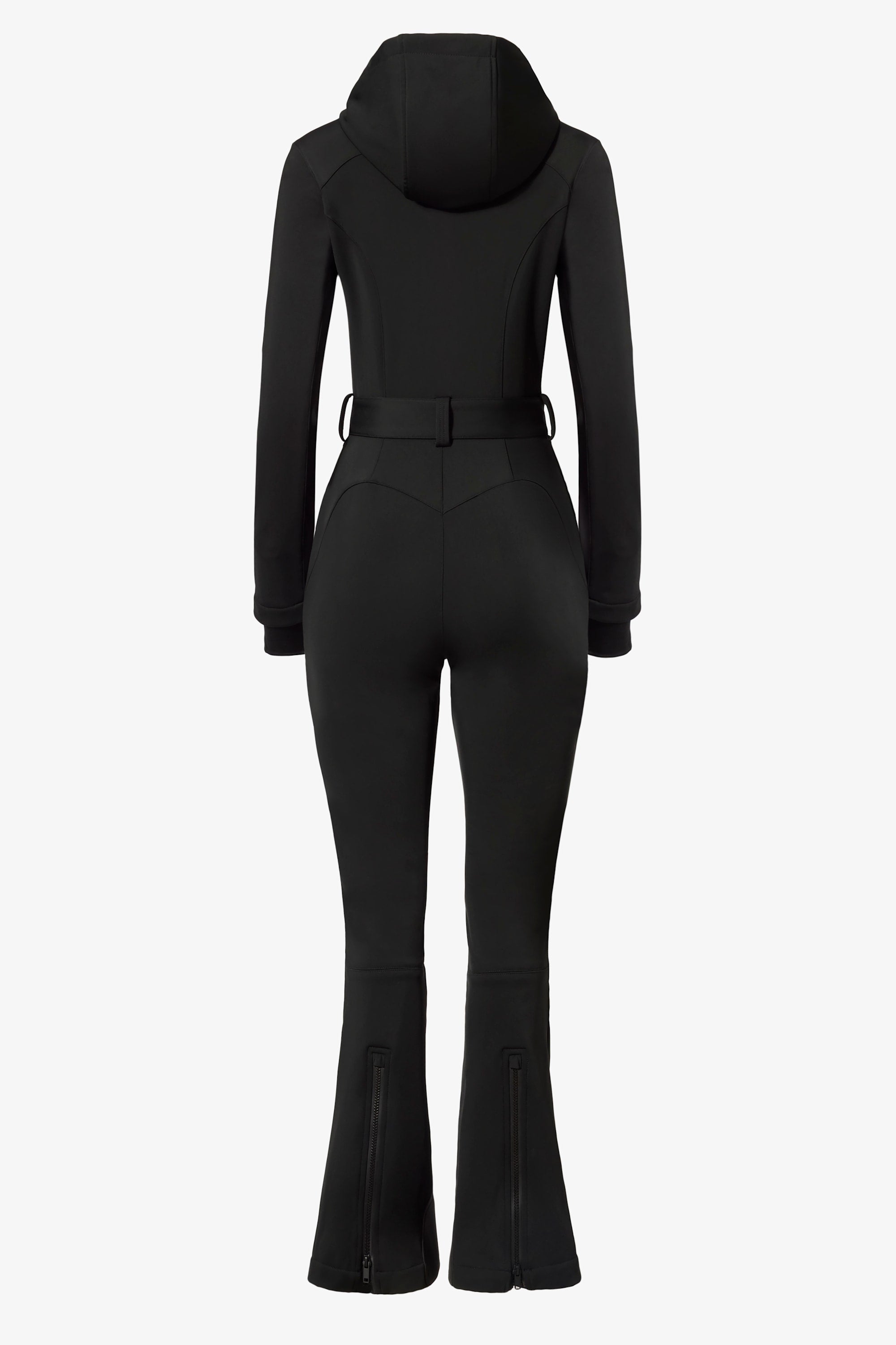 Waterproof Hooded Fitted Ski Suit in Black