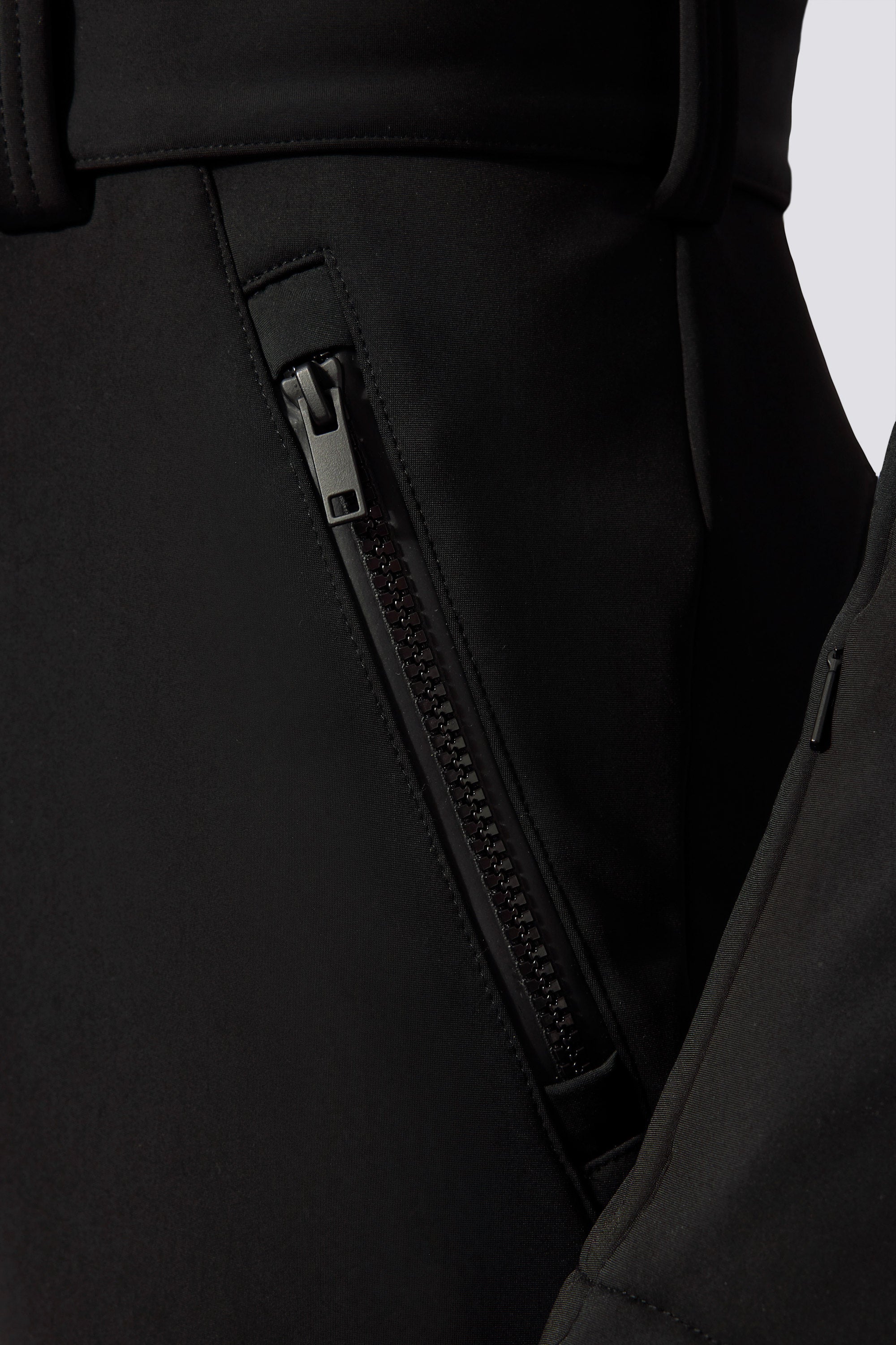 Waterproof Hooded Fitted Ski Suit in Black