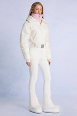 Waterproof Belted Layered Ski Suit in Ice