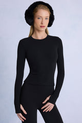 Thermal Long Sleeve Top in Black
