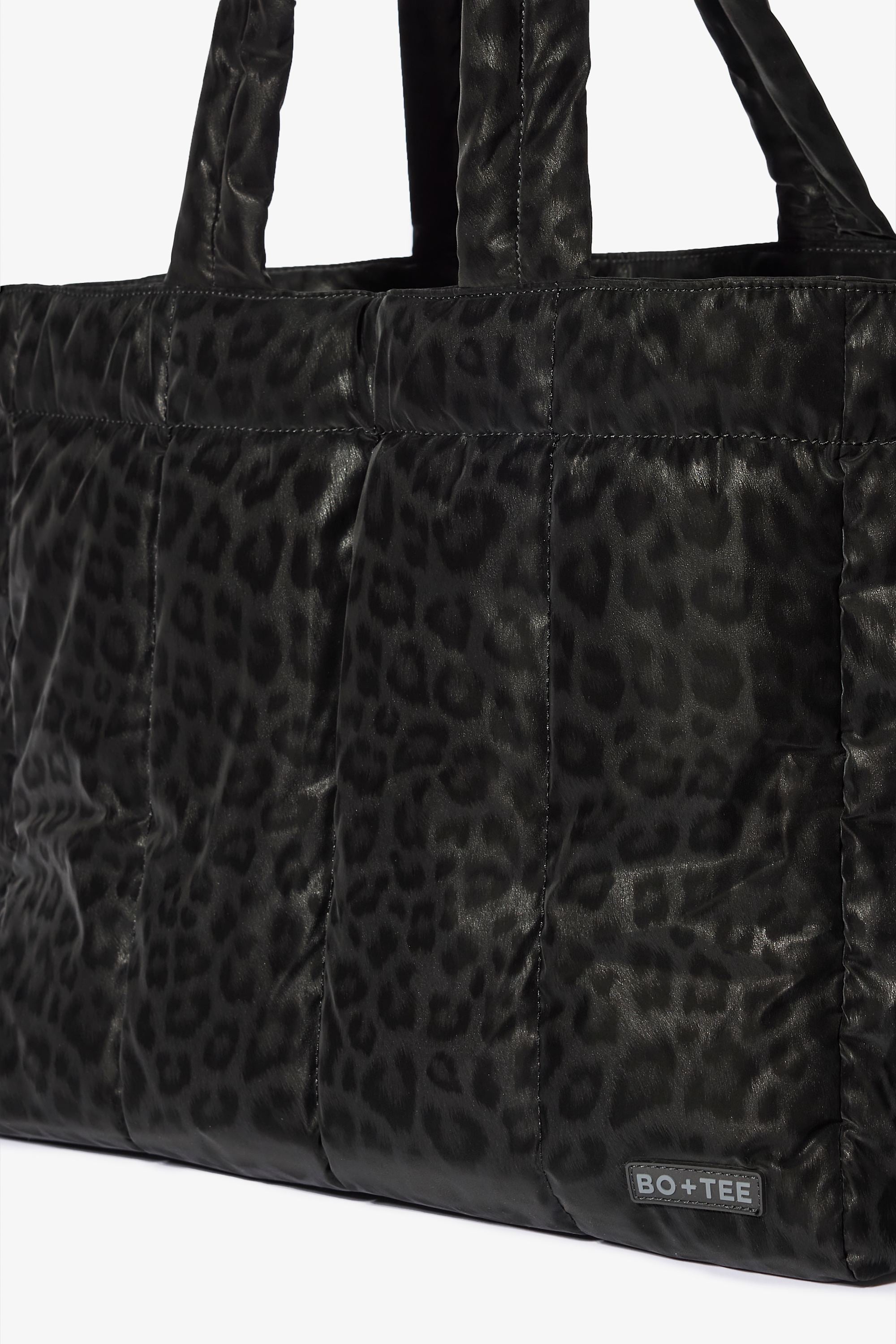 Waterproof Puffer Tote Bag in Black