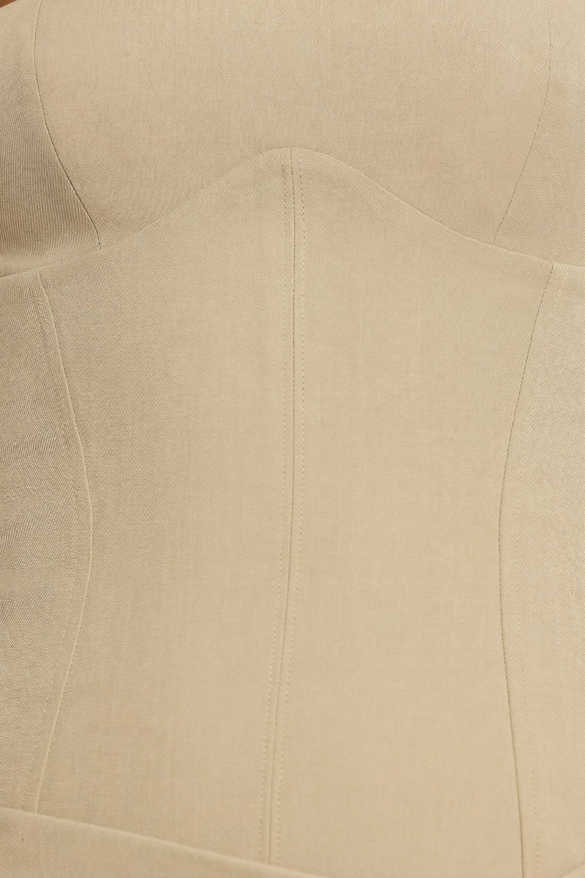 Woven Twill Wrap Over Pleated Mini Dress in Taupe