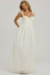 Embellished Corset Gown in White