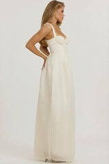 Embellished Corset Gown in White