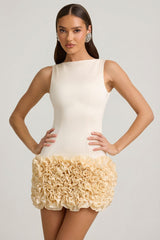 Satin Statement Bow Bandeau Top in Ivory