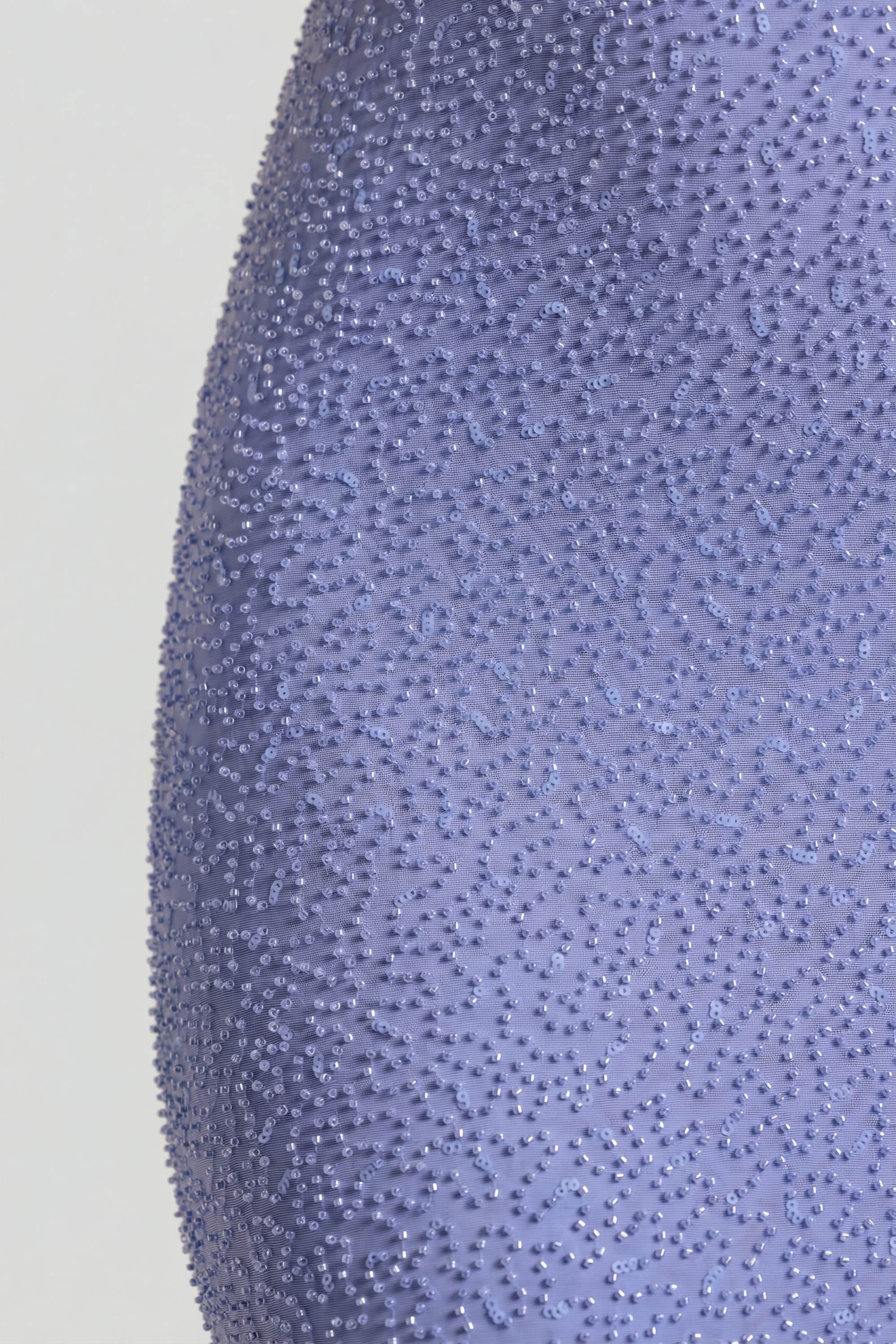 Embellished Cowl Neck Maxi Dress in Powder Blue